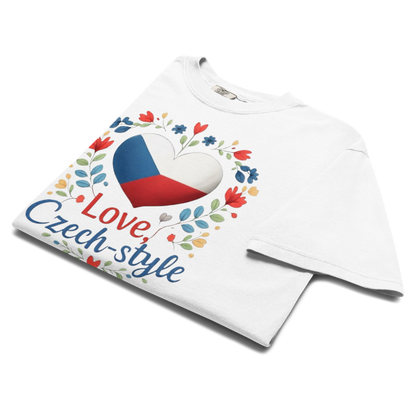 Love Czech-style T-Shirt – Czech Flag Folk Art Heart Shirt
