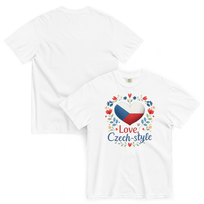 Love Czech-style T-Shirt – Czech Flag Folk Art Heart Shirt