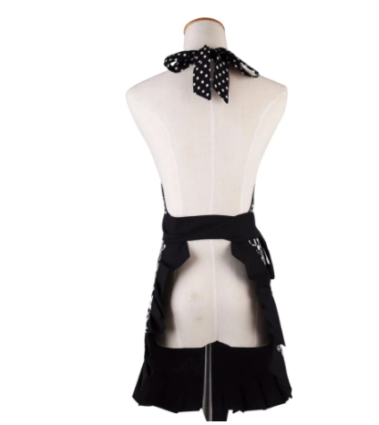 Black Kitchen Cotton Apron Elegant