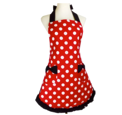 Black Lace Red White Dots Apron (2 variants)