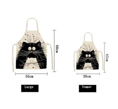 Cat Print Apron Cotton Linen (24 variants)