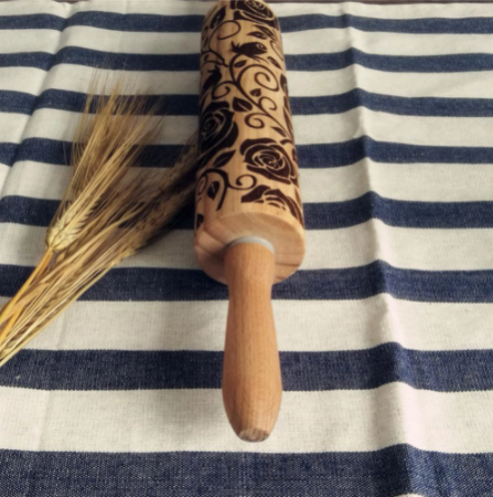 Printed Rolling Pin Rose Print
