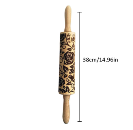 Printed Rolling Pin Rose Print