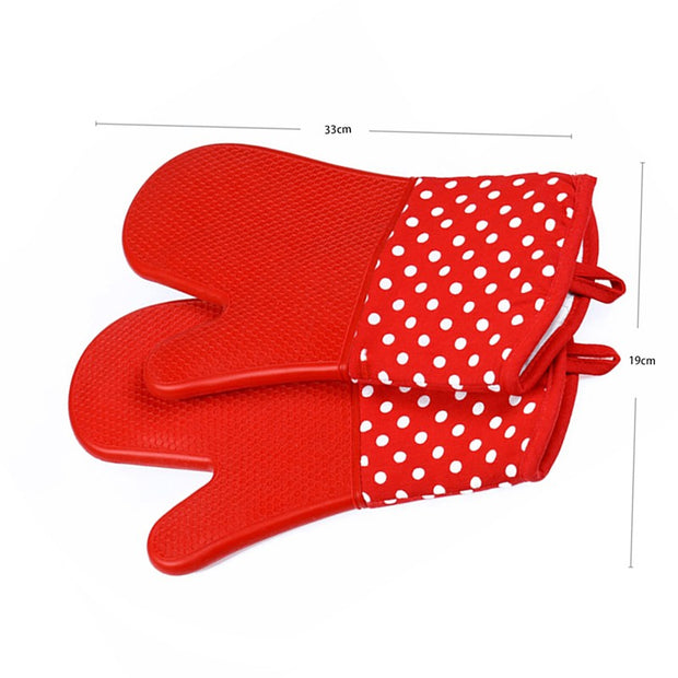 Silicone Mitts with Polka Dots