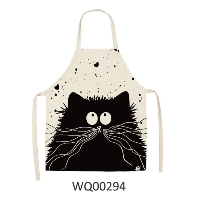 Cat Print Apron Cotton Linen (24 variants)