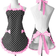 Polka Dot Apron with Lace and Pockets (8 variants)