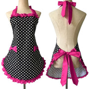 Polka Dot Apron with Lace and Pockets (8 variants)