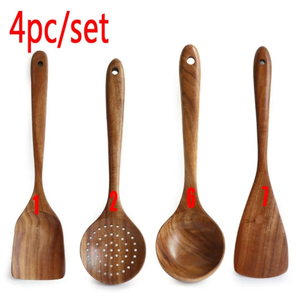 Natural Wood Tableware Spoon