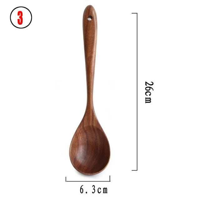 Natural Wood Tableware Spoon