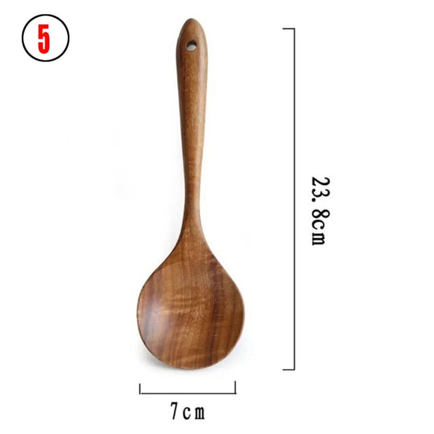 Natural Wood Tableware Spoon