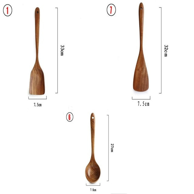 Natural Wood Tableware Spoon