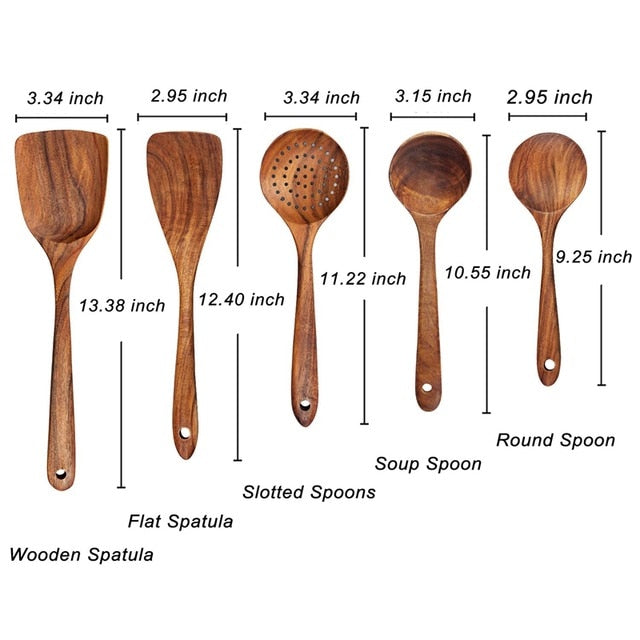 Natural Wood Tableware Spoon