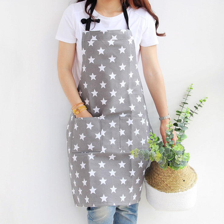 Star Pattern Apron with Pocket (4 variants)