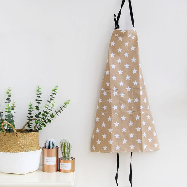 Star Pattern Apron with Pocket (4 variants)